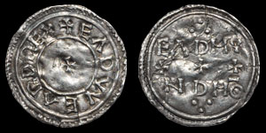 Anglo-Saxon Edward the Elder - Eadmund - Two Line Penny