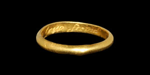 Post Medieval Gold Moe trasure to a true freind Posy Ring