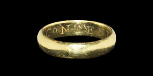 Post Medieval Gold BE EVER CONTENT Posy Ring