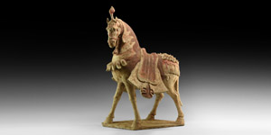 Chinese Caparisoned Horse Figurine