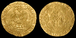 English Medieval Edward III - Treaty Period - Gold Half Noble