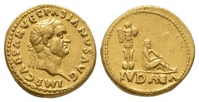 Ancient Roman Imperial Coins - Vespasian - Gold Judaea Capta Aureus