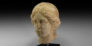 Roman Marble Head of a Goddess