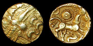 British Celtic - Dobunni - Uninscribed - Gold Quarter Stater