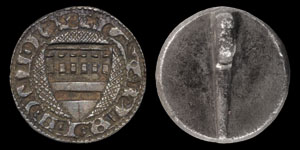 Medieval Silver SICILIE de ASK Heraldic Seal Matrix Attributed to Cecily Herbert of Usk