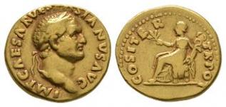 Ancient Roman Imperial Coins - Vespasian - Gold Pax Aureus