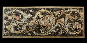 Roman Mosaic Panel with Tiger Attacking Stag