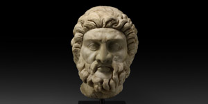 Large Roman Head of Asclepius, God of Medicine