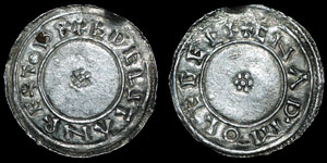 British Anglo-Saxon - Aethelstan - Circumscription Rosette Penny - Chester - Cnapa