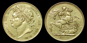 British Milled - George IV - 1824 - Gold Sovereign