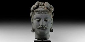 Life-Size Gandharan Buddha Statue Head