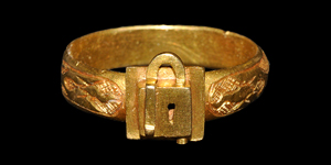 Medieval Gold Fidelity in Love Lock Ring
