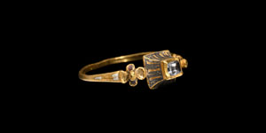 Tudor Period Ring with Diamond and Inlay