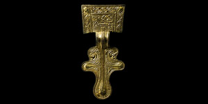Anglo-Saxon Great Square-Headed Brooch with Faces of Odin