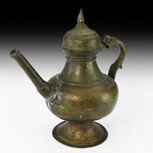 Deccan Bronze Ewer with Cat-Head Handle