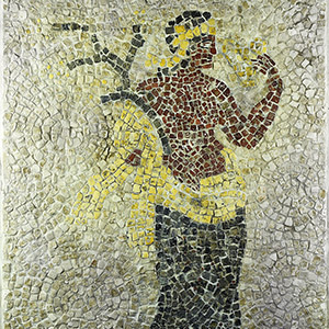 Roman Mosaic with Naiad Holding Frond and Golden Hydria