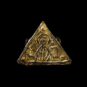 Medieval Gilt Pendant with Saint