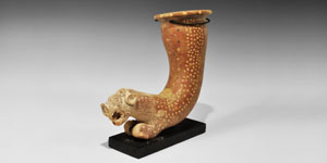 Near Eastern Bactrian Ceramic Rhyton