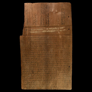 Large Roman Inked Wooden Sales Contract Tablet for Land Bought by a Pomponius Valerianus