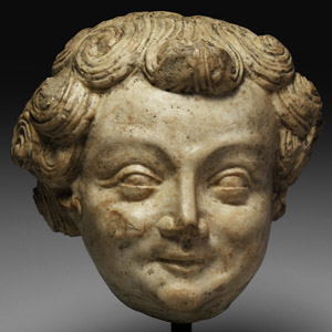 Medieval Marble Head of an Angel