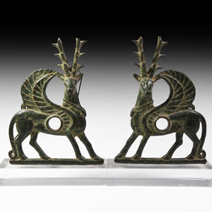 Western Asiatic Luristan Horse Cheek-Piece Pair