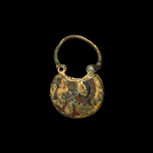 Viking Enamelled Rus Pendant with Bird
