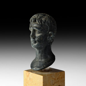 Roman Glass Bust of Augustus