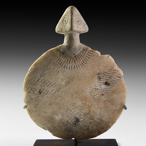 Anatolian Decorated Marble Idol
