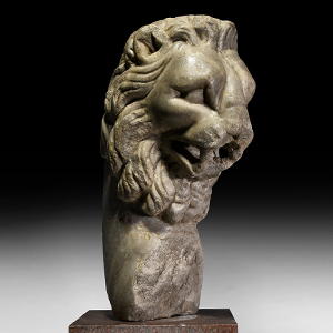 Large Roman Marble Lion Fountain Head