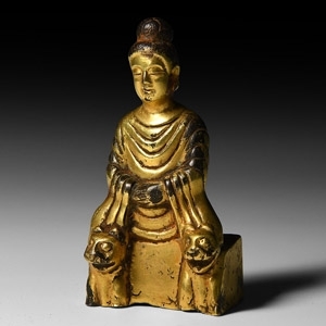 Chinese Wei Shakyamuni Buddha on Lion Throne