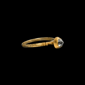 Medieval Gold Love Ring with Historic Natural Diamond