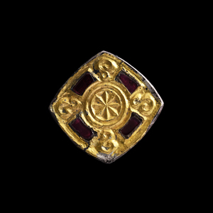 Merovingian Silver-Gilt Brooch with Garnets