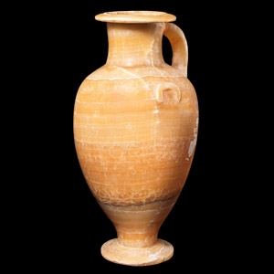 Large Hellenistic Banded Alabaster Hydria