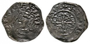 Norman Coins - Stephen - Castle Rising / Rodbert - Cross and Piles Penny