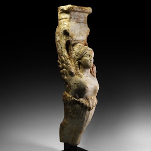 Hellenistic Marble Sphinx Trapezophoros