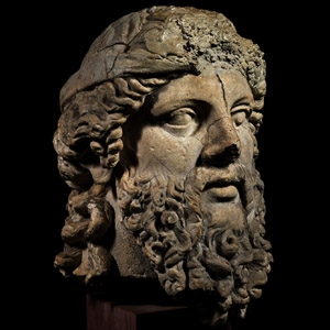 Roman Sandstone Bust of a Philosopher