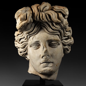 Monumental Roman Marble Head of Apollo Giustiniani
