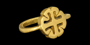 Norman Gold Epigraphic Robert Dux Finger Ring