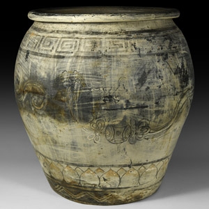 Large Chinese Jar with Lotus Petals