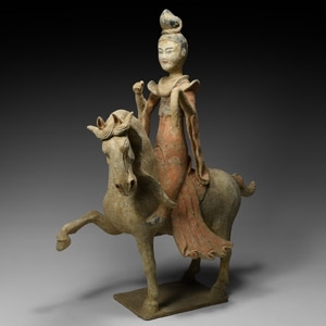 Large Chinese Tang Lady on Striding Horse