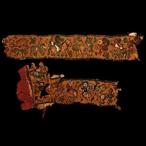 Coptic Textile Fragment Pair with Roman Soldiers