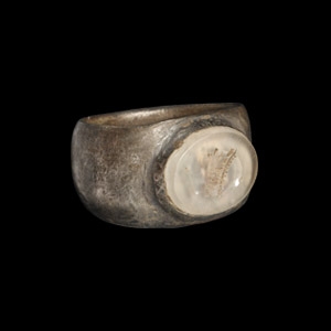 Silver Ring with Portrait Gemstone