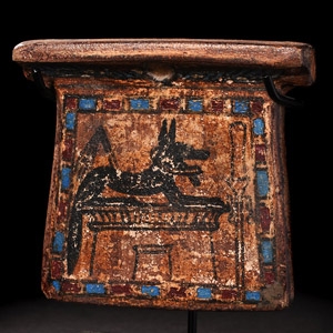 Faience Pectoral with Anubis