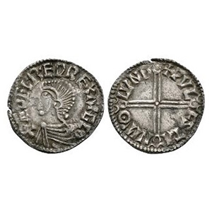 Anglo-Saxon Coins - Aethelred II - London / Wulfstan - Long Cross Penny