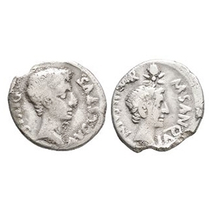 Ancient Roman Imperial Coins - Augustus - Genius AR Denarius