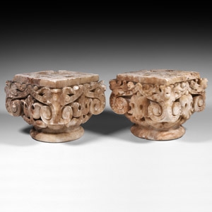 Post Medieval Georgian Pillar Capital Pair