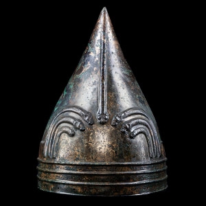 Urartian Helmet with Worshipping Scenes and Crowned Kings