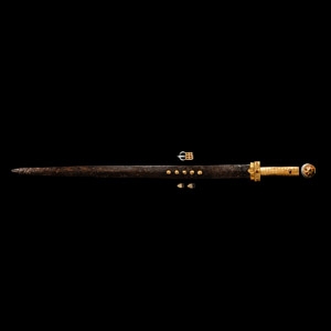Migration Period Sword with Gold and Garnet Fittings