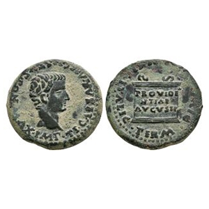 Ancient Roman Provincial Coins - Tiberius - Spain - Altar AE As