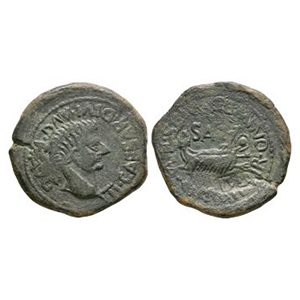 Ancient Roman Provincial Coins - Tiberius - Spain - Galley AE As
